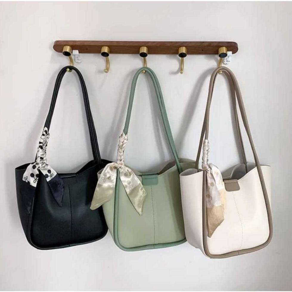 Tas Totebag Wanita (Free Syal) - Tas Bahu Wanita Kuliah Kerja Liburan - Tas Korea - Tas Wanita Korea
