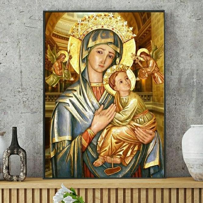 5D Diamond Painting Full Drill, 30x40, Maria Penolong Abadi, Ready