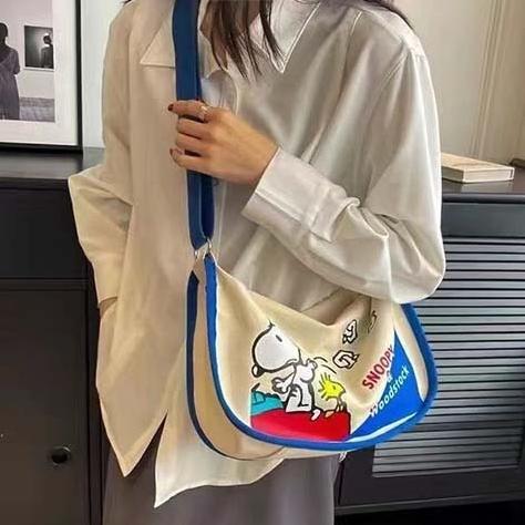 Tas Tote Bag Snoopy / Tas Bahu / Shoulder Bag / Tas Canvas Snoopy Premium Berwarna / Tas Selempang /