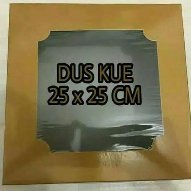 Dus Gold Kaca 25X25 / BOX KUE EMAS / DUS KUE EMAS