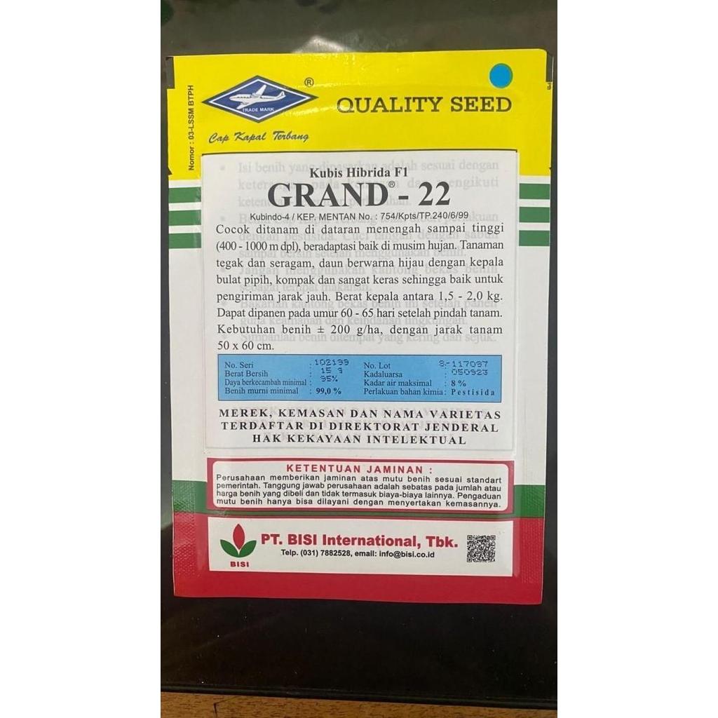 Benih Kubis Hibrida F1 GRAND 22 isi 15gr dari CAP KAPAL TERBANG M