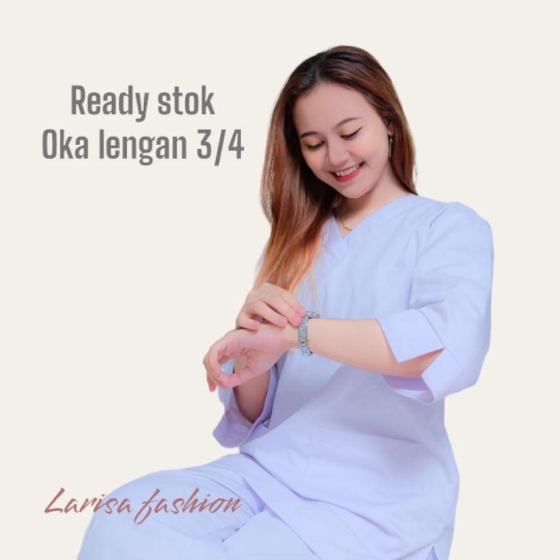 Promo Baru Baju Ok Lengan Panjang Seragam Oka Perawat Jaga Lengan Pendek American Drill Oka Lengan P