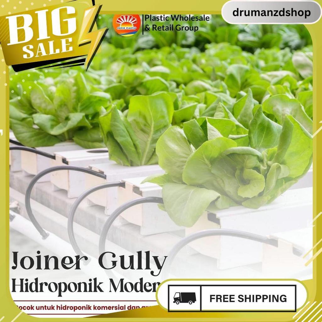 Joiner Gully Hidroponik Nft Dft Trapesium -  Sambungan Talang Hidroponik Nft Dft Anti Bocor Termurah