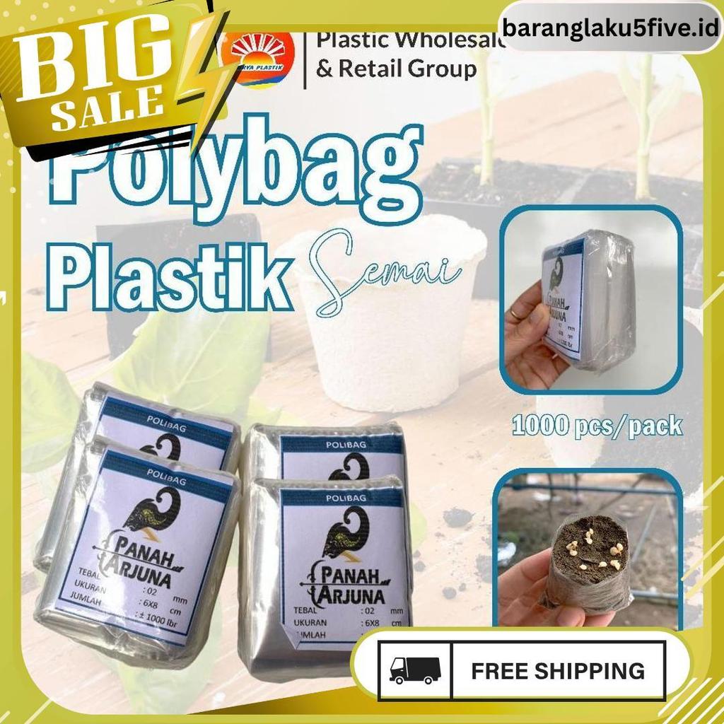 Polybag Semai 6X7 Plastik Semai/Polybag Benih 1Ikat= 1000Pcs Polybag Cabai Flash Sale