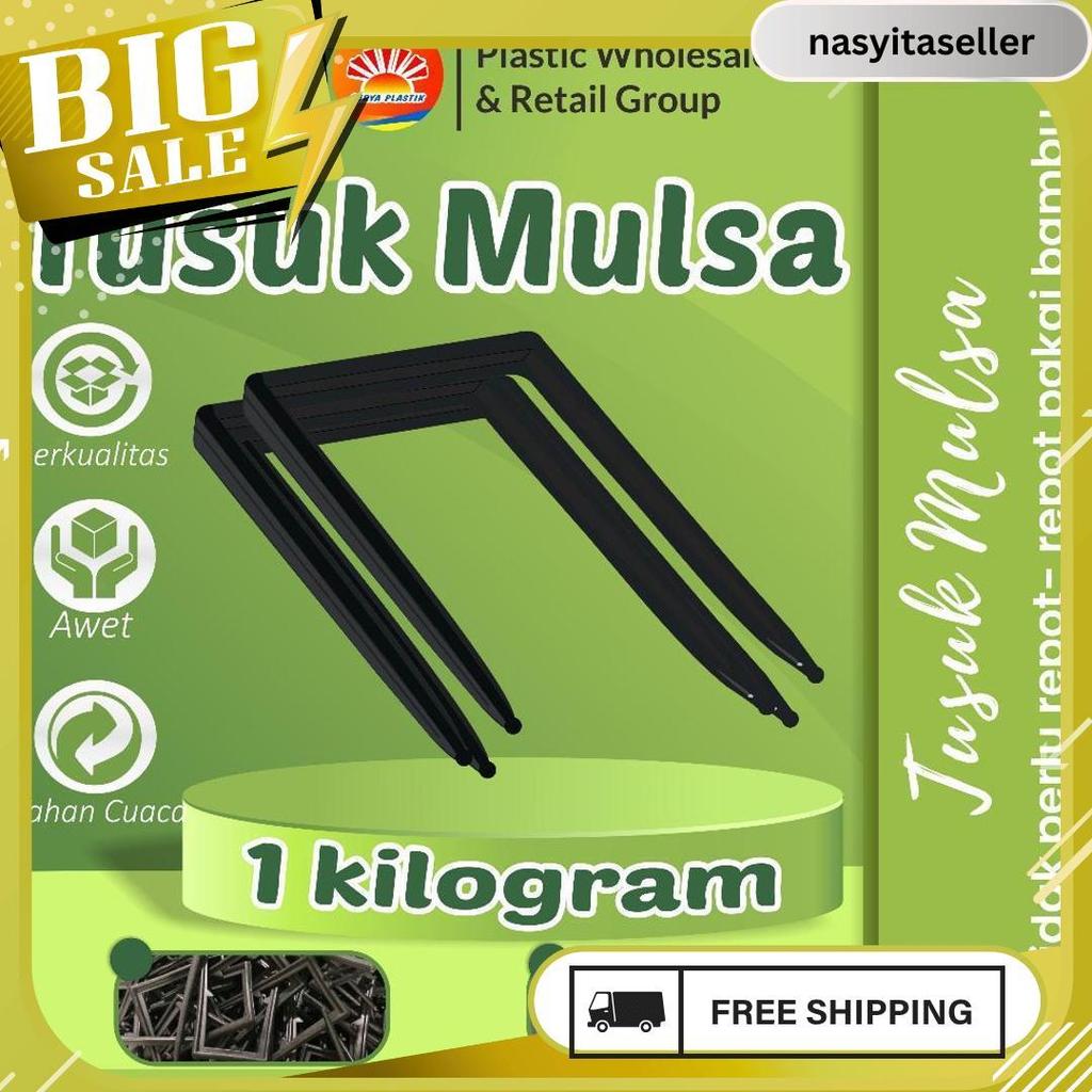 Pasak Mulsa/Penjepit Plastik Hitam Perak Mulsa Pertanian Model U Termurah