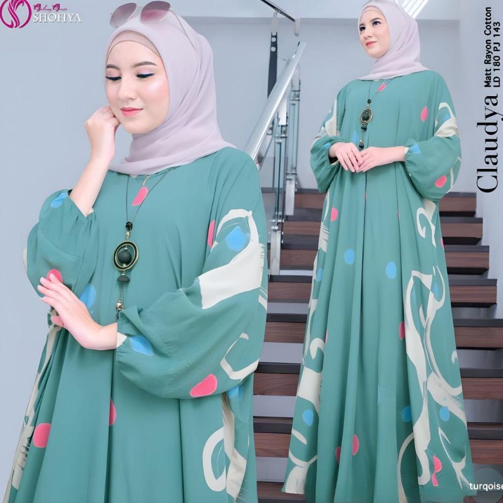 Mulus Ayesha Fashion - Gamis Kaftan Baju Muslim Wanita Jumbo Bahan Rayon Premium Adem Terbaru Motif 