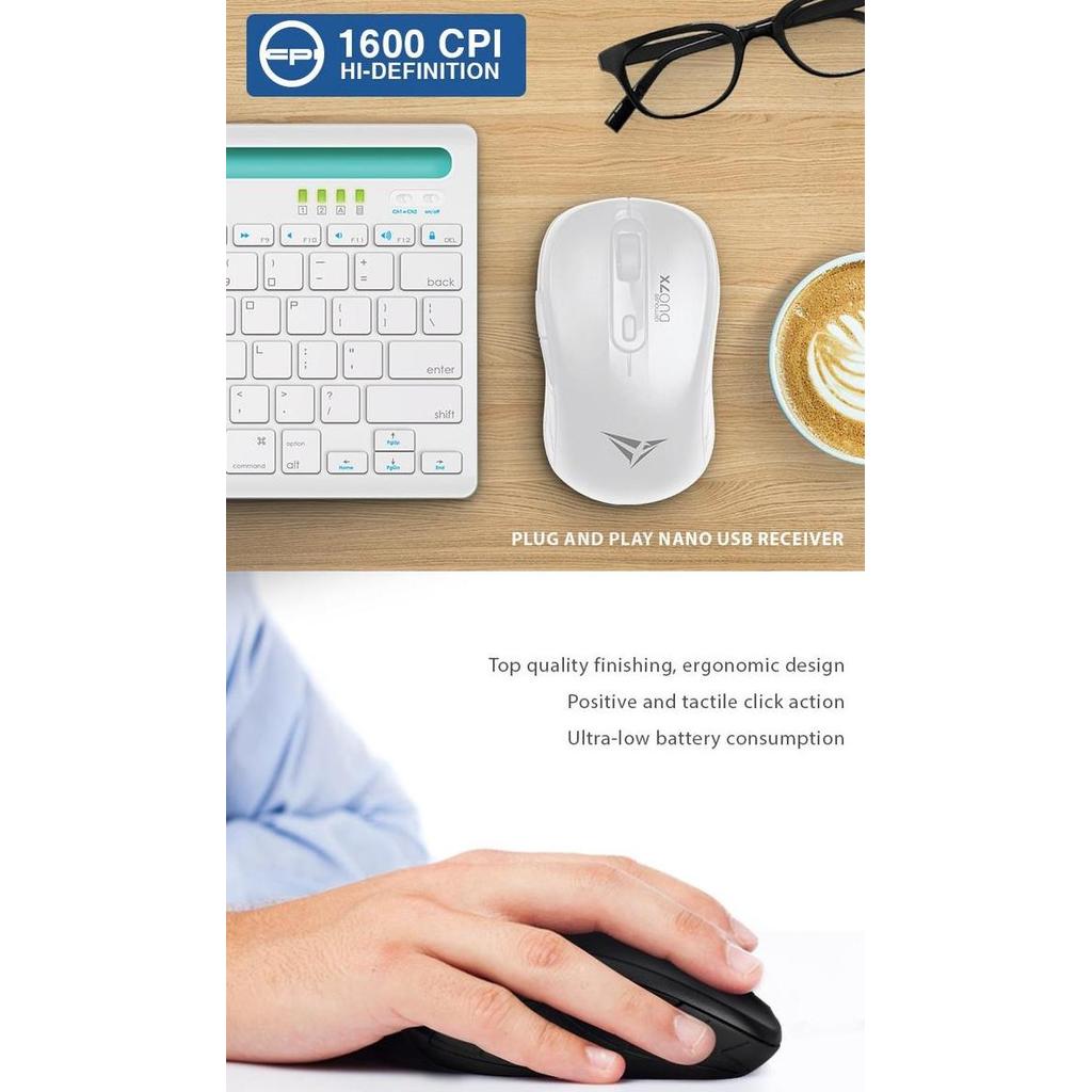 Alcatroz AirMouse Duo 7X Silent Click Wireless Mouse