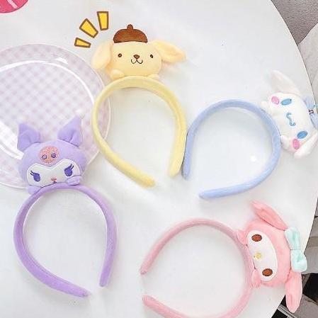 Lockyou- Bando Boneka Cartoon Headband Purple Monster Dog Pacha Pink Bunny Halus Lembut