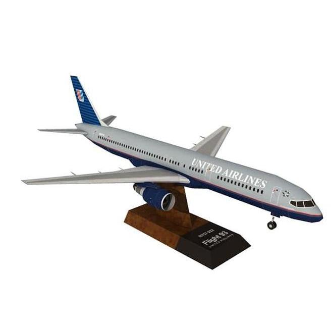 DIY Papercraft Boeing 757-200 United Airlines Flight 93 (DIY=Kertas)