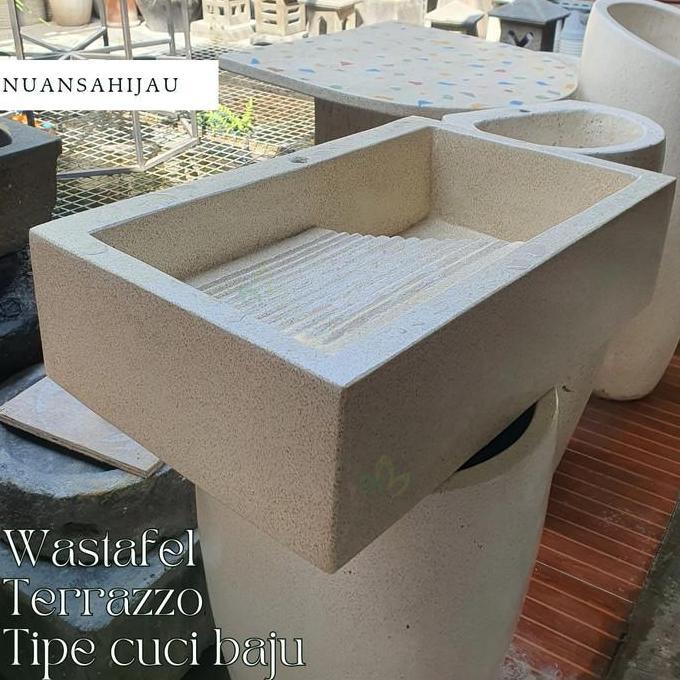 wastafel Terrazzo untuk cuci baju (putih Terrazzo)