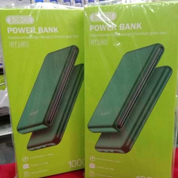 PowerBank Robot 10000 mAh RT 180 Dual Input Type C dan Micro USB Ori