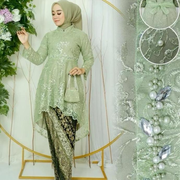 BEST SELLER SETELAN KEBAYA TUNIK LESTI KEJORA MODERN BERHIJAB/KEBAYA WANITA NIKAHAN/KEBAYA PAYET TIL