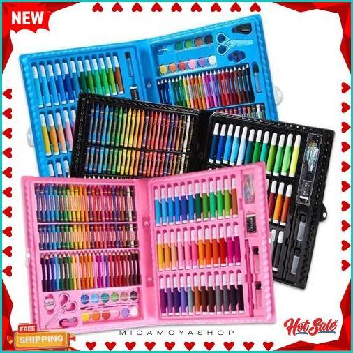 Bisa Cod Crayon Set Peralatan Gambar & Lukis Pensil Warna/ Art Set Isi 150 Pcs Kualitas Premium