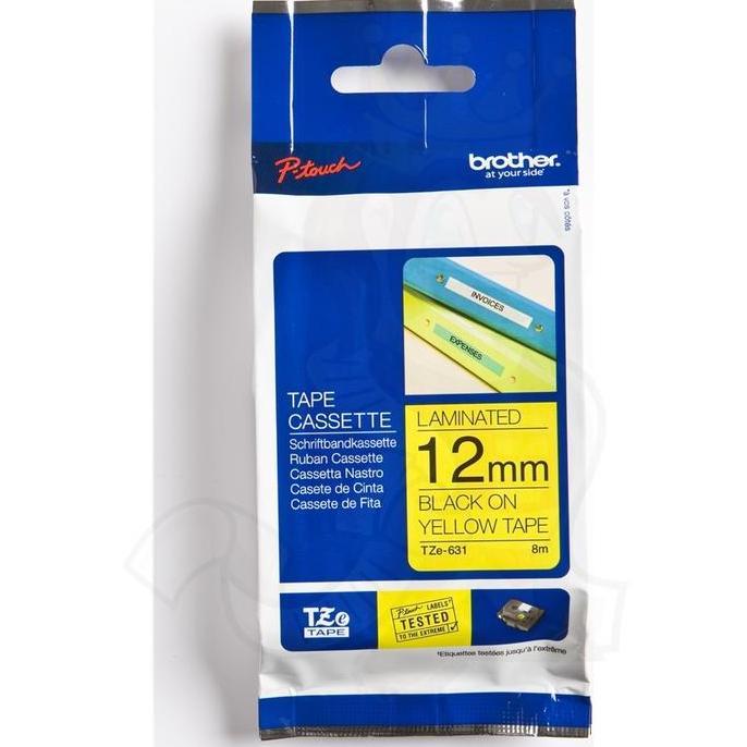 Softrit- Brother Label Tape Tze-631 12Mm Black On Yellow Tze 631 - Label Print
