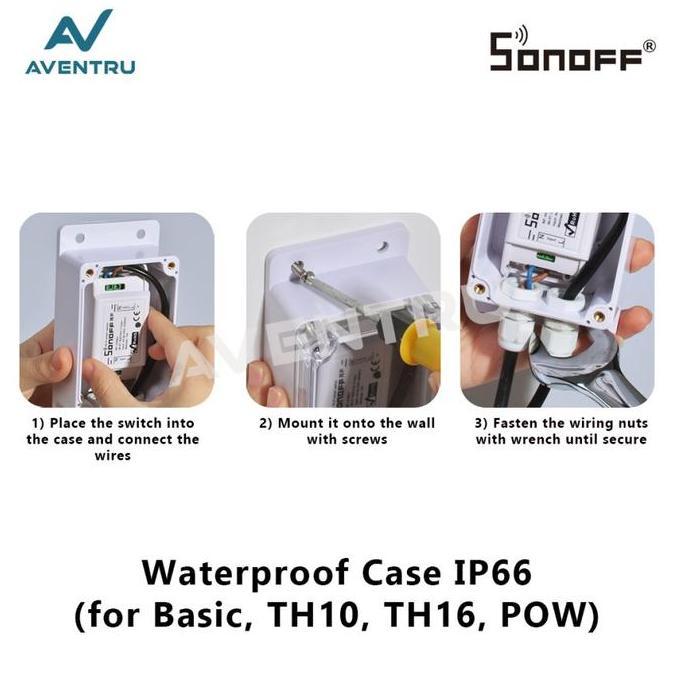 MGC Sonoff Waterproof Box Case IP66 Anti Air untuk Basic RF TH10 TH16 POW