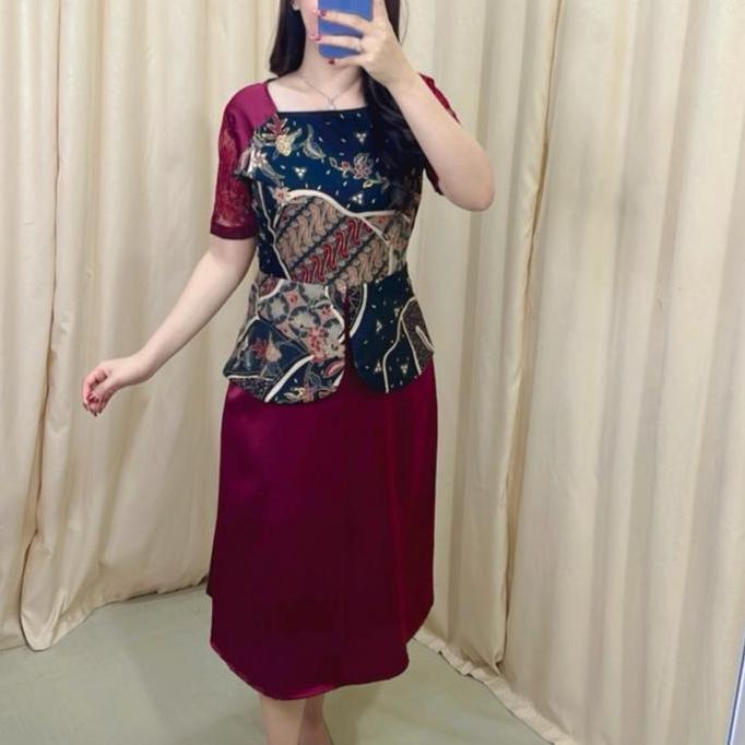 Kleid- Dress Batik Intan / Dress Batik Couple Pria /Batik Natal /Batik Kekinian Pesta Kondangan Midi