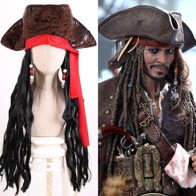IND Wig Bajak Laut Topi Bajak Laut Dewasa Pirates Hat Cosplay Halloween
