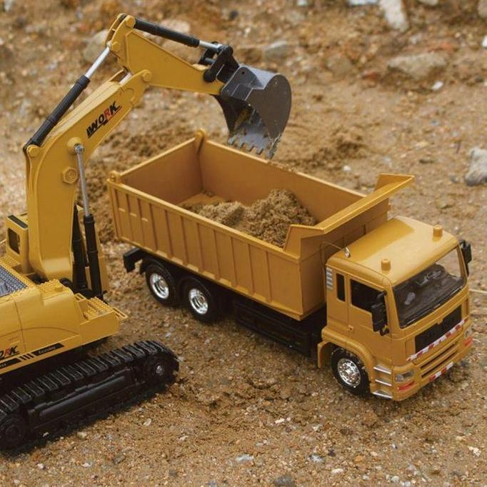 Model Paduan Simulasi Kendaraan Mobil Besar Remote Control Excavator Kombinasi Kendaraan RekayasaAna