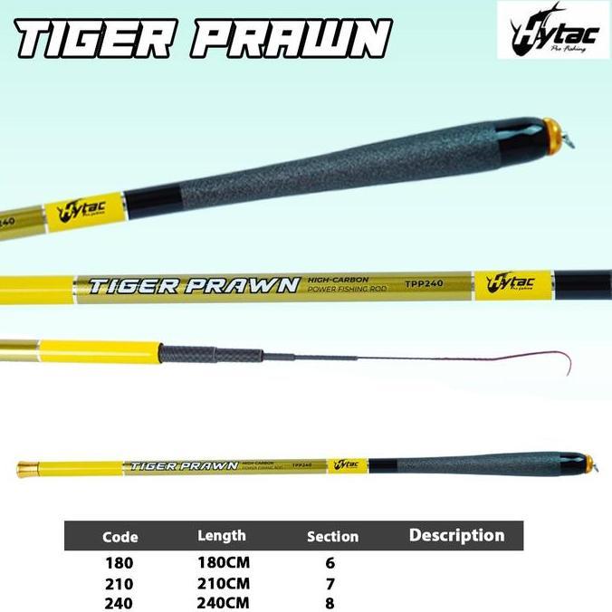 Grosir Hytac Joran Pancing Tegek Tiger Prawn 180Cm - 240Cm High Carbon Material Super Kuat Ringan Da