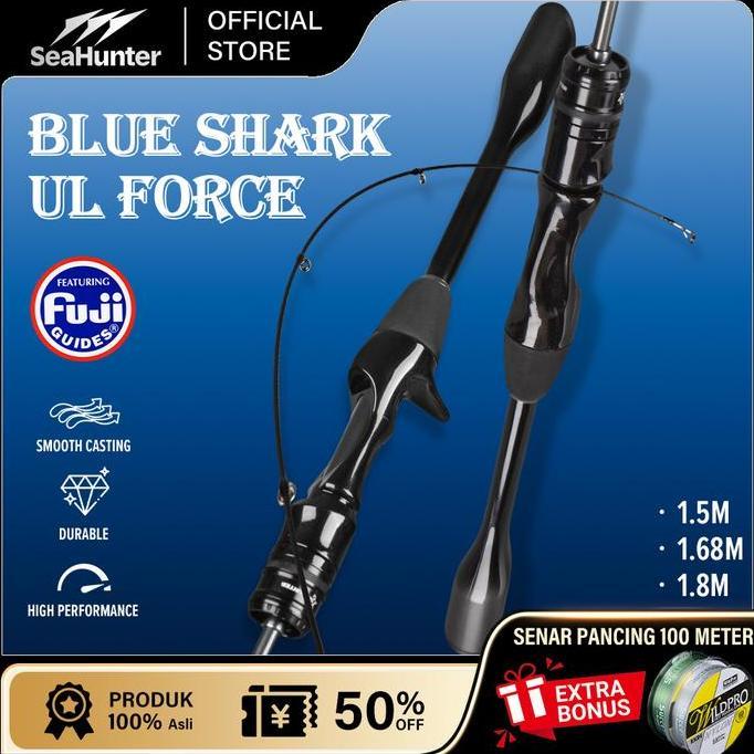 Promo [Official] Seahunter Blue Shark Joran Pancing Bc Casting Spinning Cincin Panduan Fuji O Max 10