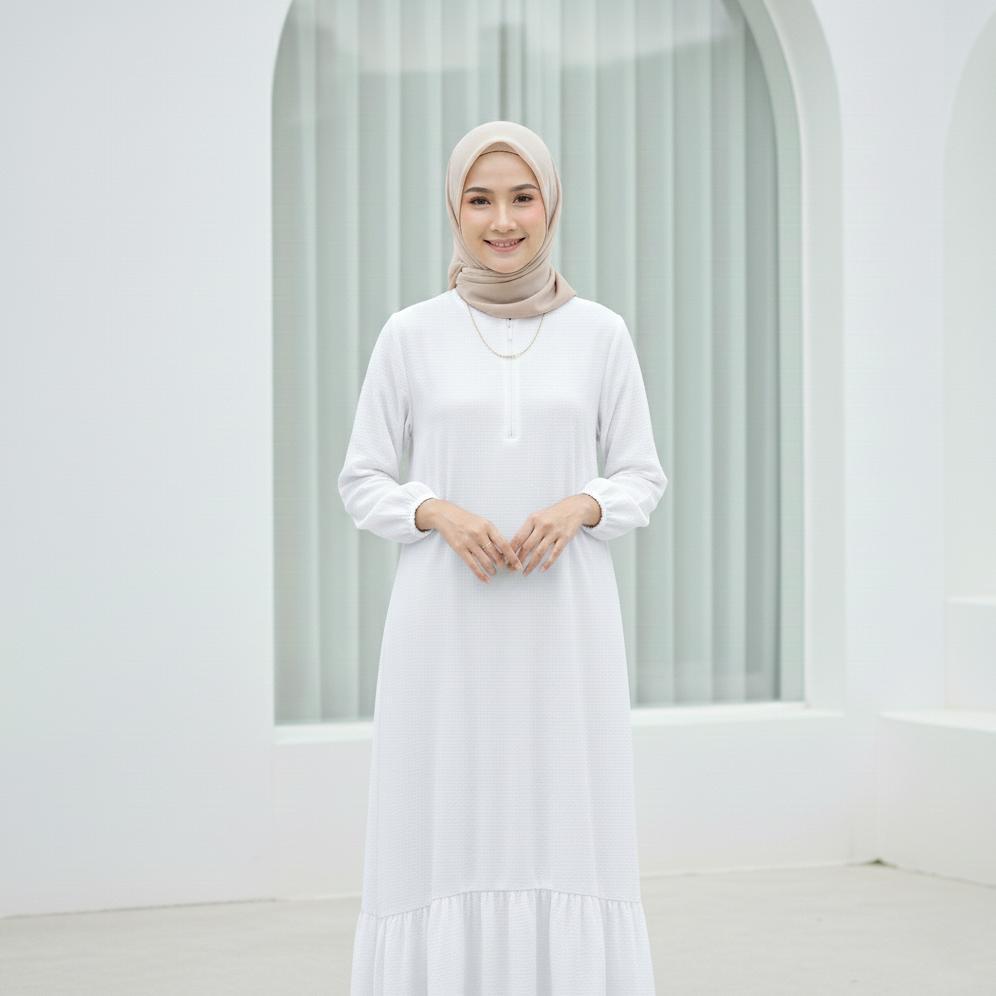Mulus Dress Isyana Miulan Gamis Airflow Crinkle Anti Kusut Simpel Elegan 2026