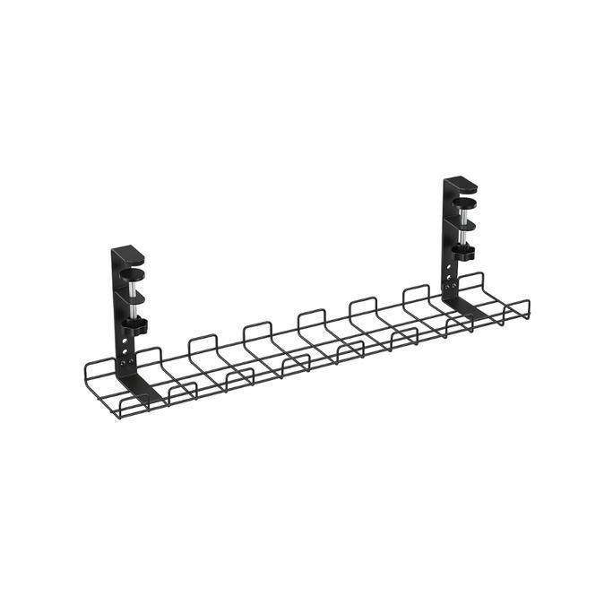 Packen- Oximus C801 Compact Clamp-On Under-Desk Cable Management Tray Rak Kabel Meja Jepit Tanpa Bor