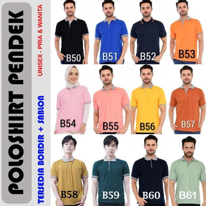 Vorgese- Kaos Polo Putih Kerah Merah / Kaos Kerah / Poloshirt / Baju Bordir Sablon Seragam Pendek Ko
