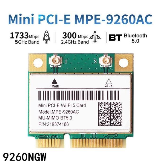 Promo Wifi 5 Card Wireless Intel Ac Bluetooth 5.0 Half Mini Pcie 9260 5.8Ghz 2.4Ghz 5G 5Ghz 2Ghz