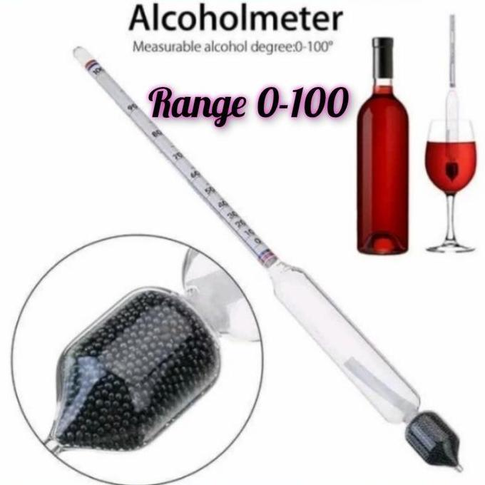 Medizin- Alat Ukur Kadar Alkohol + Gelas Ukur Tabung 100 Ml/Alcohol Meter Alat Ukur Alkohol