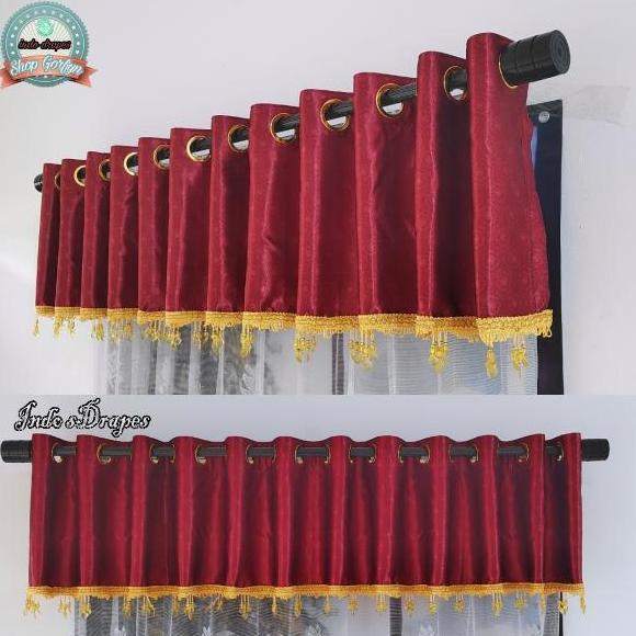 Flmy- Gorden Poni Mewah Ruang Tamu Blackout Import Printing Hijau Coklat Abu Kain Pintu Renda