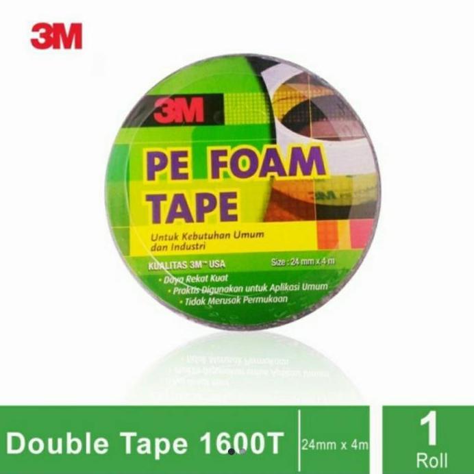 3M 1600T Double Tape PE Foam Tebal / 1,0mm Size 24mm x 4m