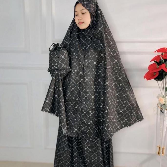 Clarisa Mukena Traveling Series Dewasa Resleting 2 in 1 dengan Laser Cut Bahan Katun Motif Laser Cut