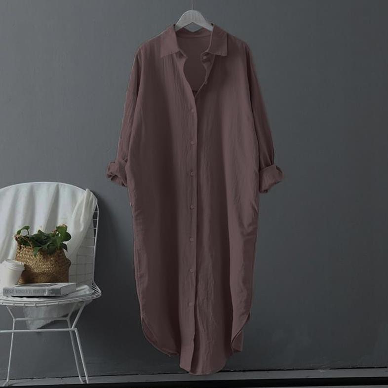 premium tunik crinkle / lova long tunik jumbo polos   crinkle airflow