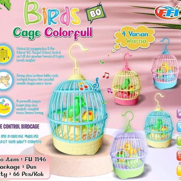 Mainan anak burung dalam sangkar bersuara mainan anak burung burung