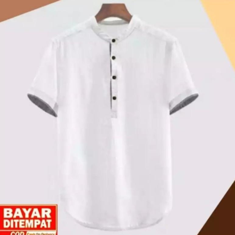 terlaris atasan baju kemeja laki laki-laki baju koko putih anak sd-smp baju lebaran baju koko remaja