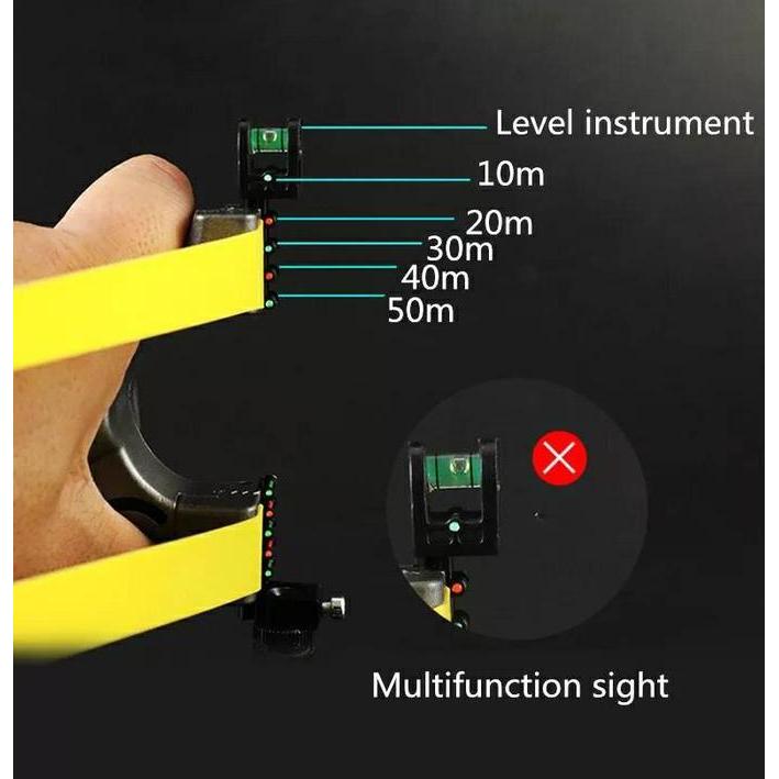 KETAPEL GREYHOUND FLATBAND SLINGSHOT WITH LED OPTIC SCOPE HARD RESIN