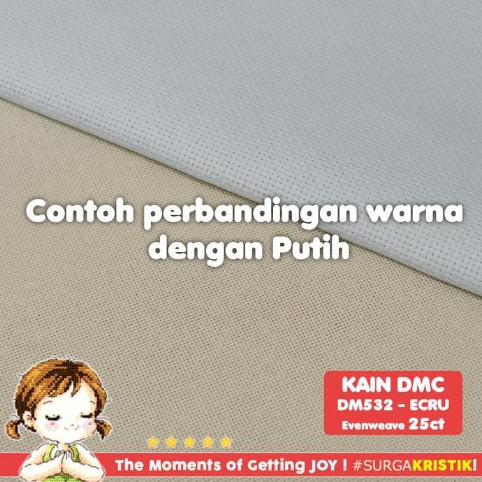 Kain Kristik Strimin Sulam Evenweave DMC 25ct ECRU DM532