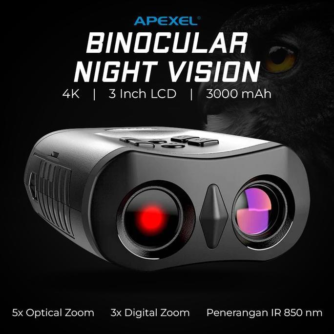 Produk Terbaru Teropong Binocular Night Vision Recorder 4K 3Inch Lcd 3000Mah Teropong Rekaman