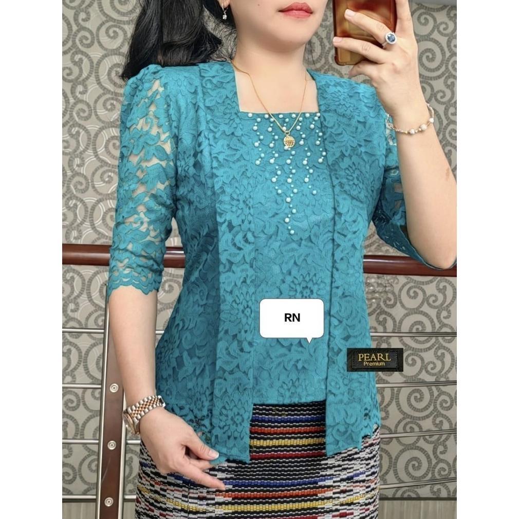 STARLINKSTORE DF ATASAN BLUS (KARTINI RIMPEL) SEMI PRANCIS/BAJU KEBAYA KONDANGAN WANITA GEREJA SALE