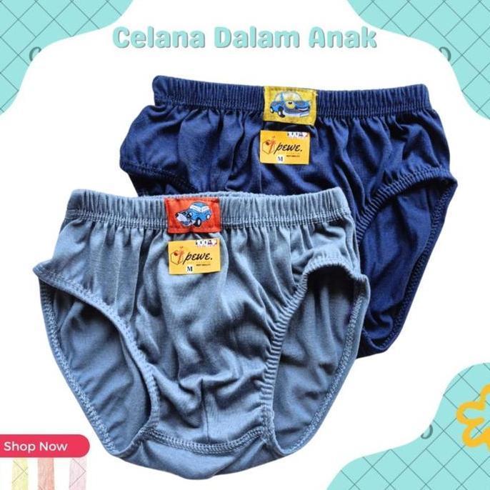 Clothes- 6 Pcs Celana Dalam Anak Laki-Laki Pewe | Warna Tua Bahan Katun Adem Lembut Nyaman | Cd Anak