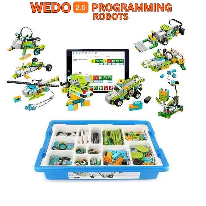 WeDo Coding Robot Brick Block Mainan Edukasi Anak PC Tablet Kompatibel STEM Programming Build Code T