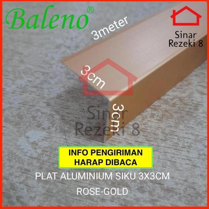 Plat Aluminium Siku L ROSE GOLD 30 x 30 Baleno / List Edging Lis