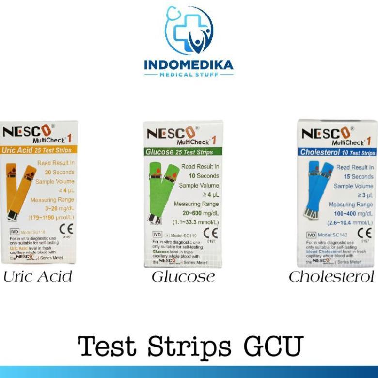 Terlaris Strip Nesco Gula Darah Stik Nesco / Asam Urat Nesco / Kolesterol Nesco Strip / Uric Acid Ne