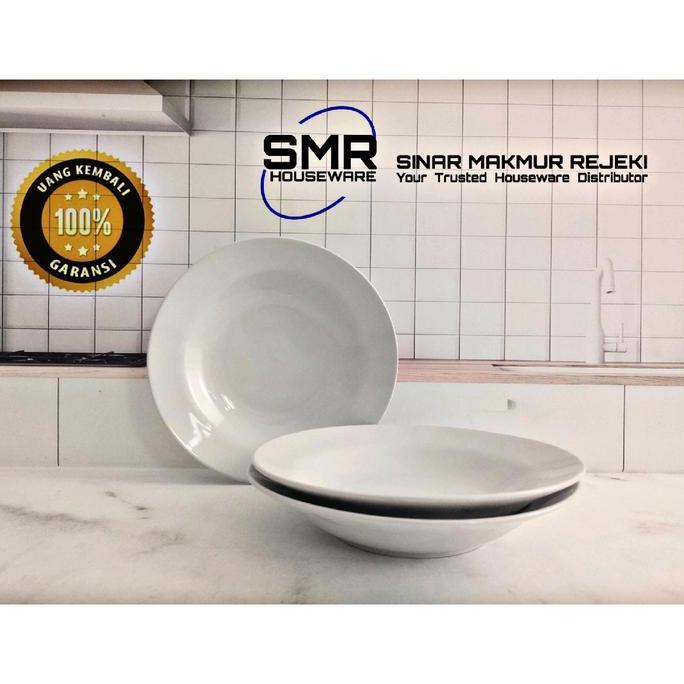 Taberu- 6 Set Piring Makan Keramik Putih Polos Sunbird Kitchenware