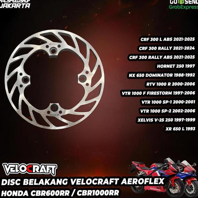 Piringan Cakram Disk Disc Brake Belakang VELOCRAFT Aeroflex 220mm CB400 N CB600 F CBR1000RR CBR600RR
