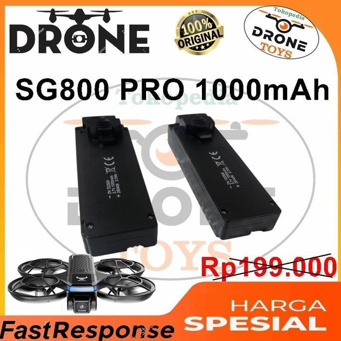 TERLARIS BATTERY SG800 PRO MINI DRONE 3.7V 1MAH BATERAI BATRE DRONE ORINAL CHARGER MICRO USB