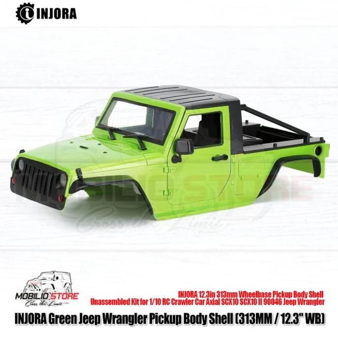 Injora Jeep Wrangler Pickup Body Shell 313 mm Wheelbase