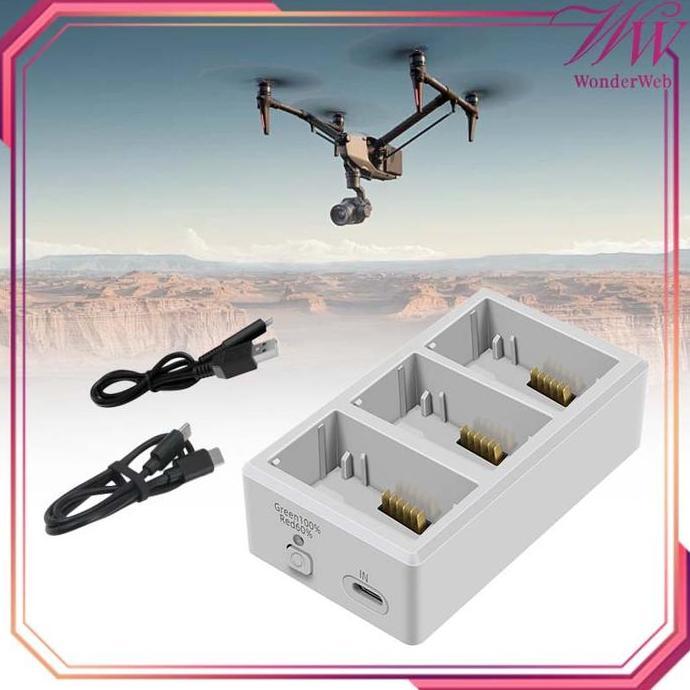TERLARIS CHARGER BATERAI DRONE HUB 3 CHARGER BATRE DRONE UNTUK DJI MINI 4 PRO MINI 3 PRO