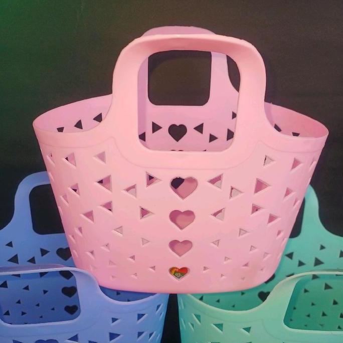 3 Pcs Dan 6 Pcs Keranjang Anyaman Plastik/ Keranjang Parsel/ Tas Belanja Sayuran/ Tas plastik Serbag