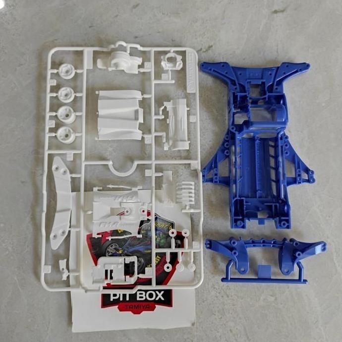 Tamiya Chassis FMA Blue + Gearbox White Loose Mach Frame Korea Ori